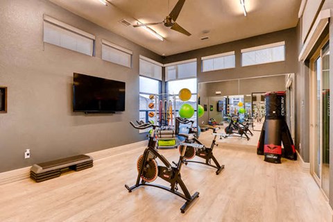 Fitness Center with Fitness-On-Demand Technology at Touchstone Modern Apartment Homes, Colorado, 80021